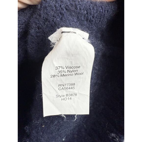 J Crew Knit Long Sleeve Pullover Sweater Navy Women's Size L wool blend - Picture 4 of 6